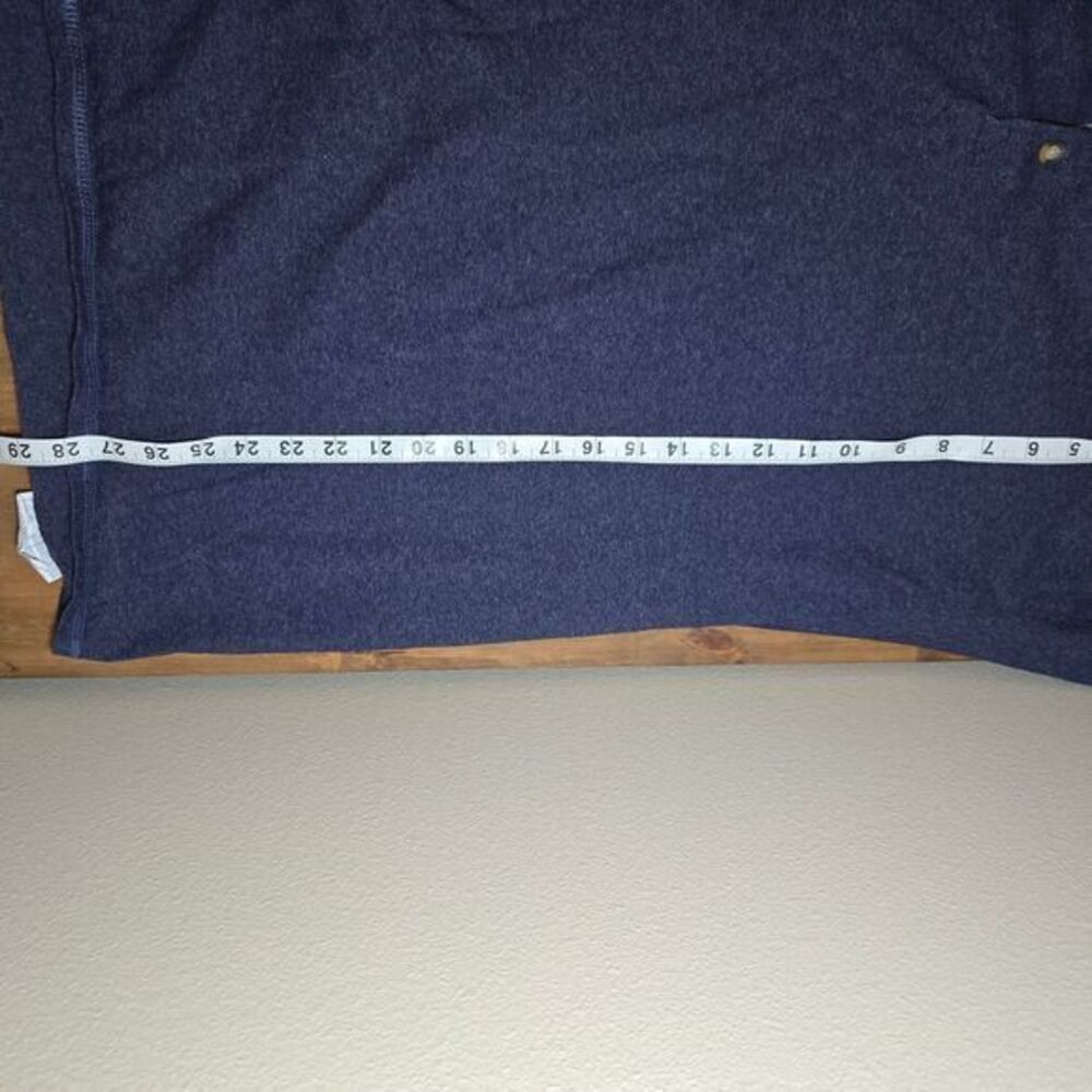 Hanes Men's Long Sleeve Beefy Henley Shirt - Heather Navy- size XL‎ - Picture 10 of 11